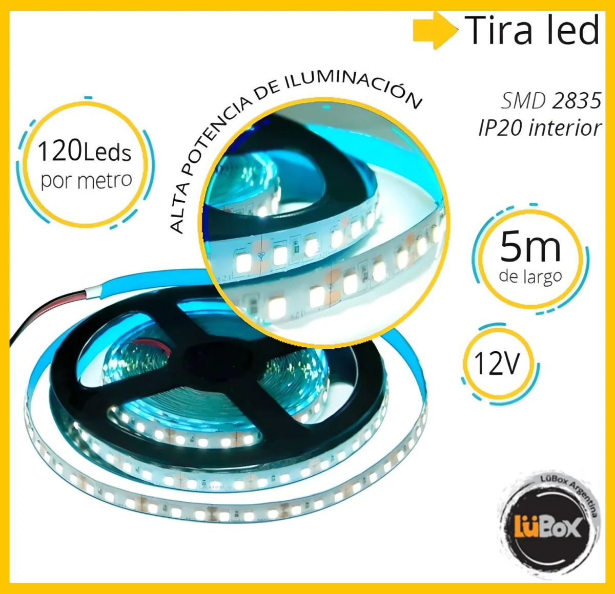 Tira Led SMD 2835 120 L/M Interior - 5Mt - 12V - M-Led
