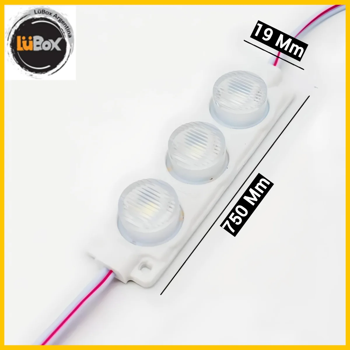 Modulo 3 led 7519 - 12V - 1W - 100 Unidades - M-Led