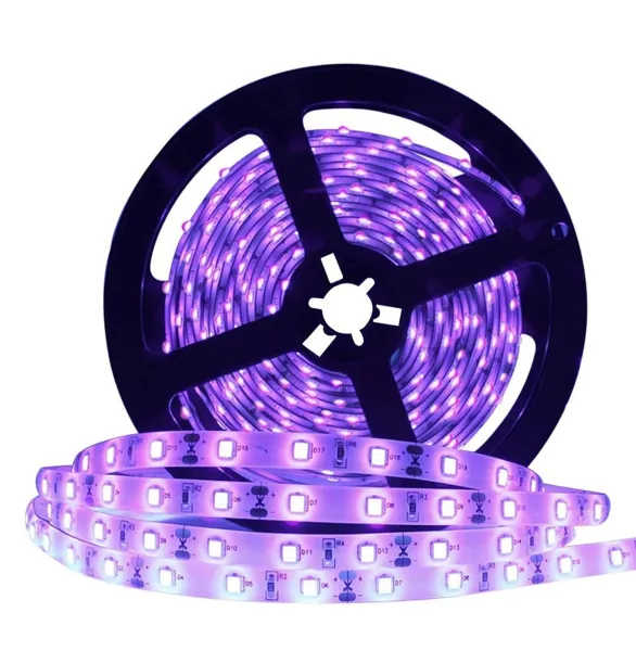 Tira Led Ultravioleta 5050 - 60 L/M Interior - 5Mt - 12V - M-LEd
