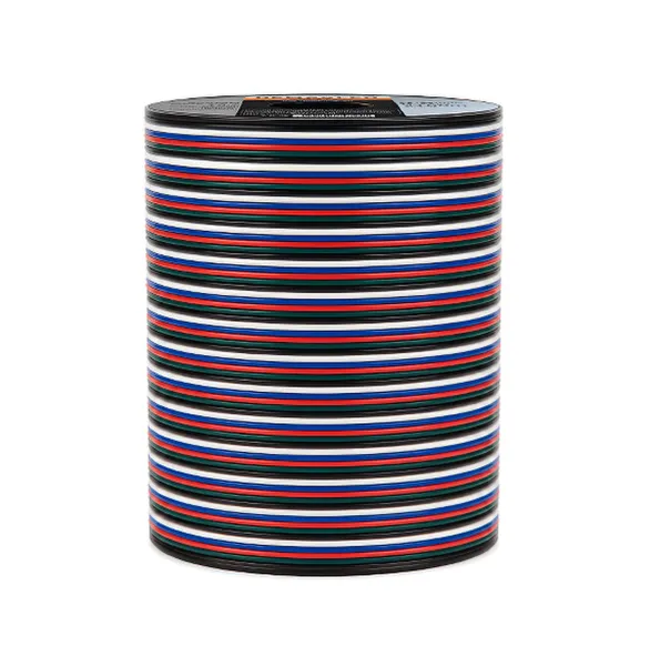 Cable 5 polos de 0.6mm RGBW - 5x0.6mm (22AWG) - 48V Máx. x100m - Demasled