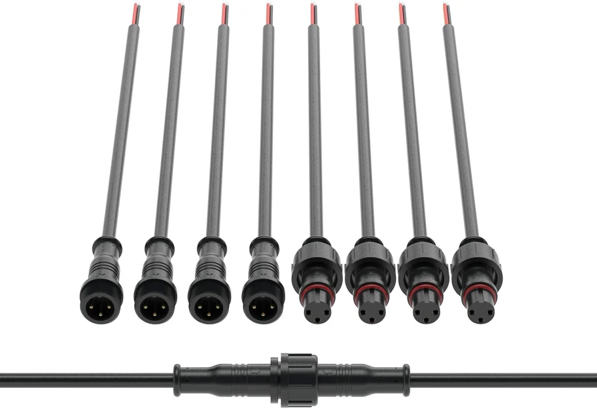 Juego Conector waterproof RGB 4 pin x 100 Unidades