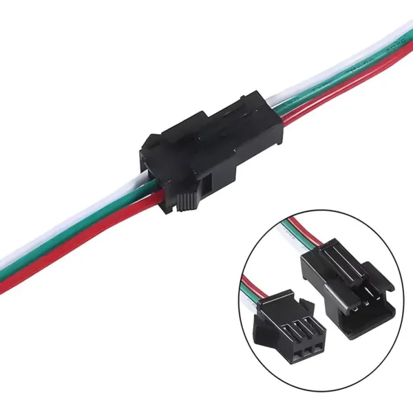 Juego Conector JST 3 pin cable PIXEL 3 hilos x 100 Unidades