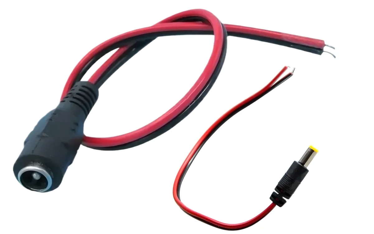 Conector plug 2,1*5,5Mm C/Cable Rojo y Negro
