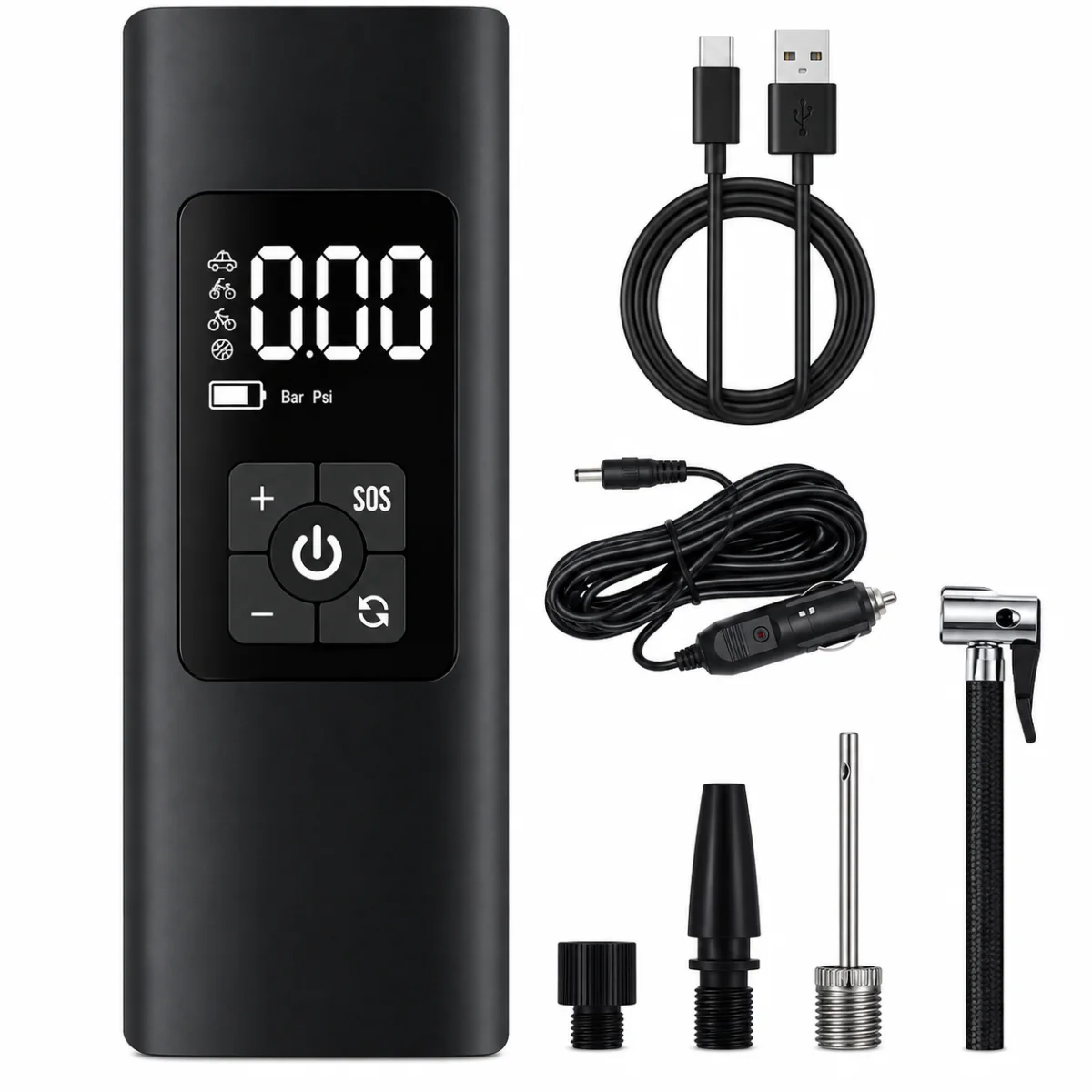 Compresor de Aire Portátil Recargable USB Pantalla Digital AF-c04