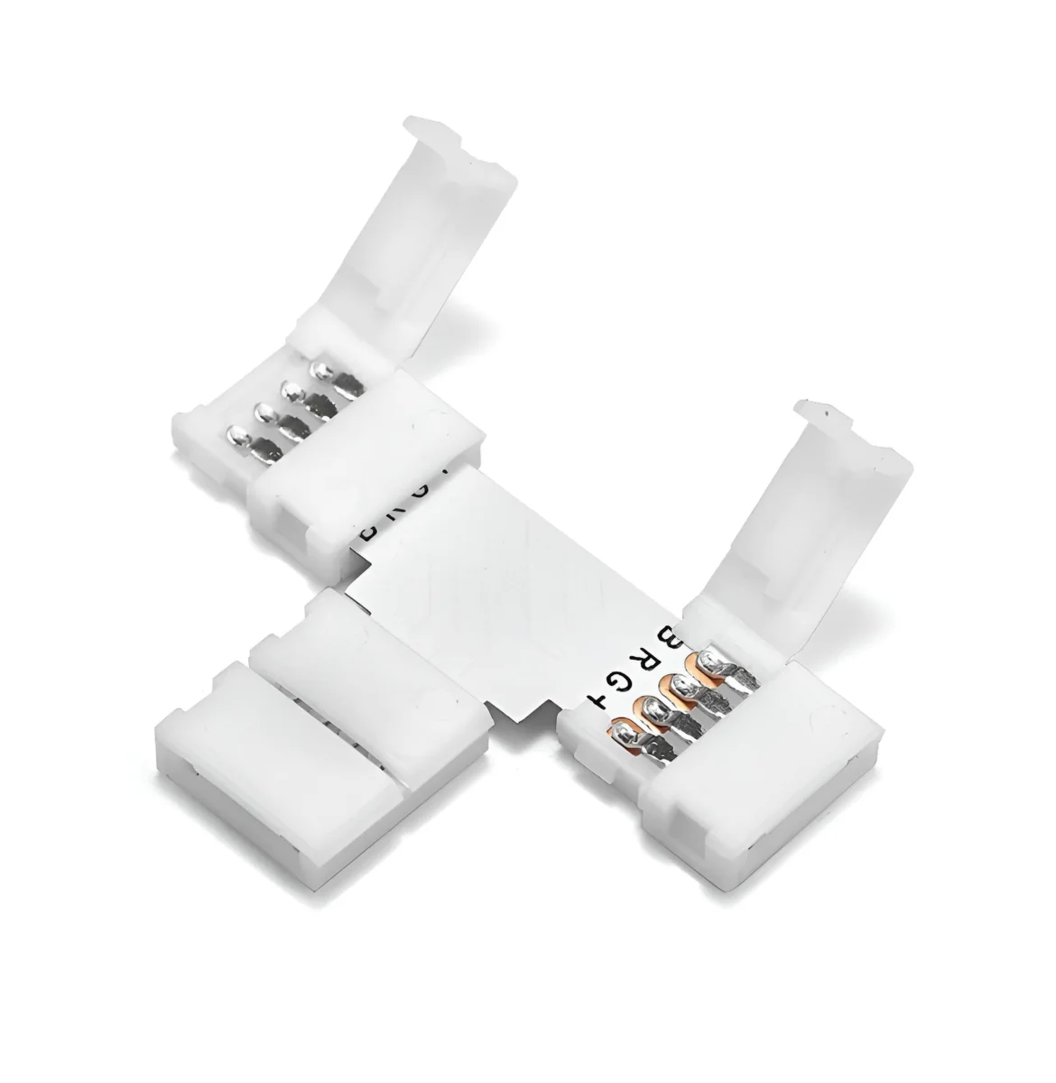 Conector RGB "T" 4 polos Tiras LED SMD5050-SMD5060 RGB