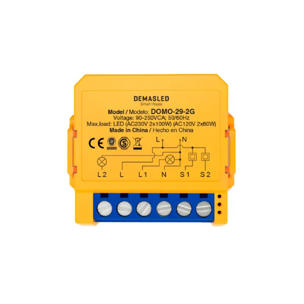 Dimmer Switch WiFi 2 Salida AC100-240V IP20 - Demasled