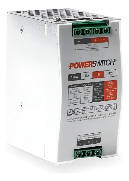 Fuente RIEL DIN Switchingh Gab 12V-10A - PowerSwitch