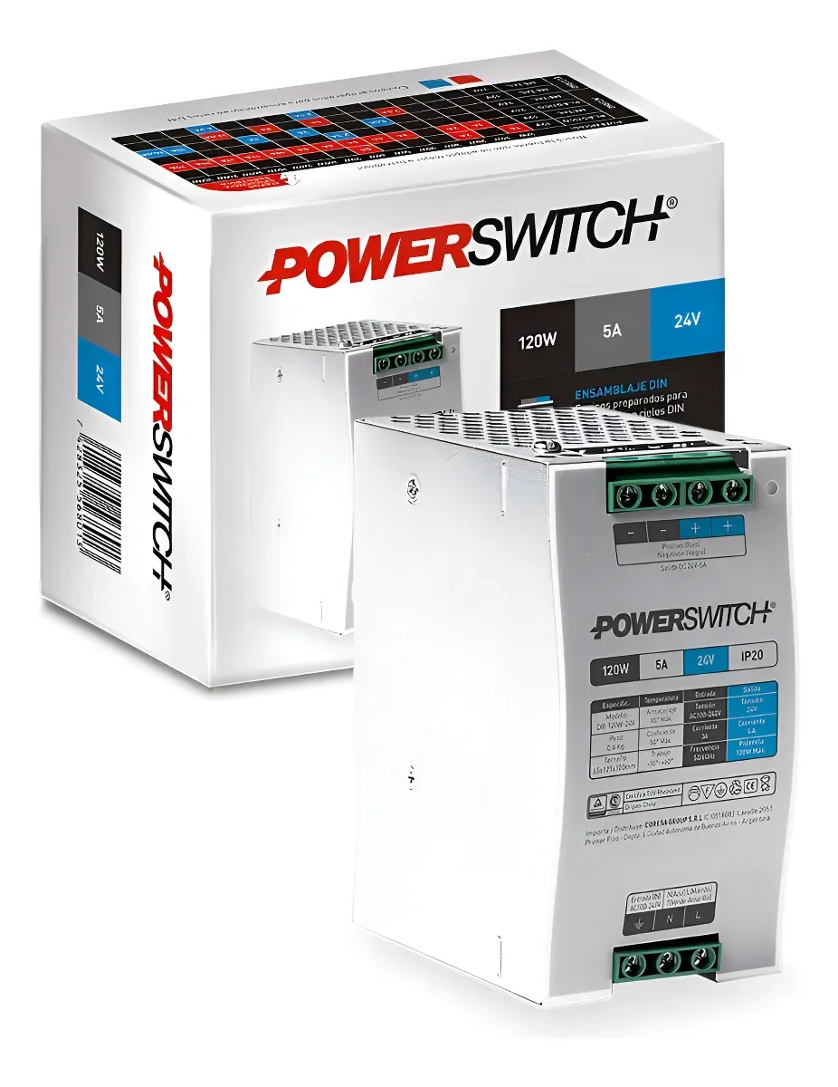 Fuente RIEL DIN Switchingh Gab 12V-5A - PowerSwitch