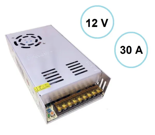 Fuente Metalica Switchingh 12V-30A - Power Plus