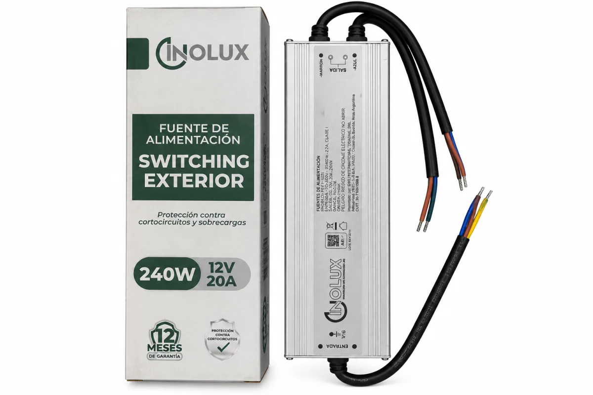 Fuente Switching Exterior 12V - 20A - 240W Para LED- Inolux