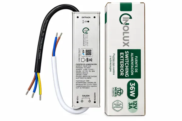 Fuente Switching Exterior 12V - 3A - 36W Para LED- Inolux