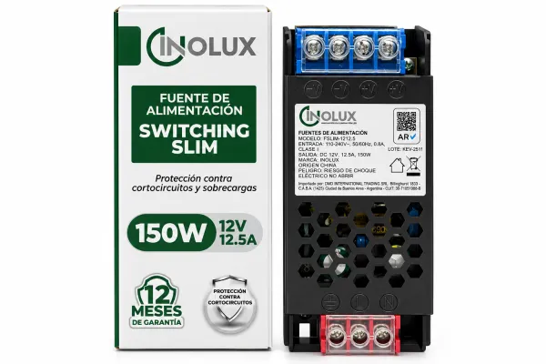 Fuente Switching Slim 12V 12.5A 150W Para Iluminación LED - INOLUX