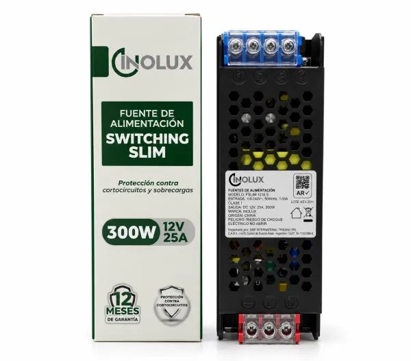 Fuente Switching Slim 12V 25A 300W Para Iluminación LED - INOLUX