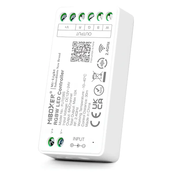 CONTROLADOR RGB+W WI-FI + RF 2.4Ghz + MILIGHT 12A MAX, 6A/CH, 12/24V - NDL