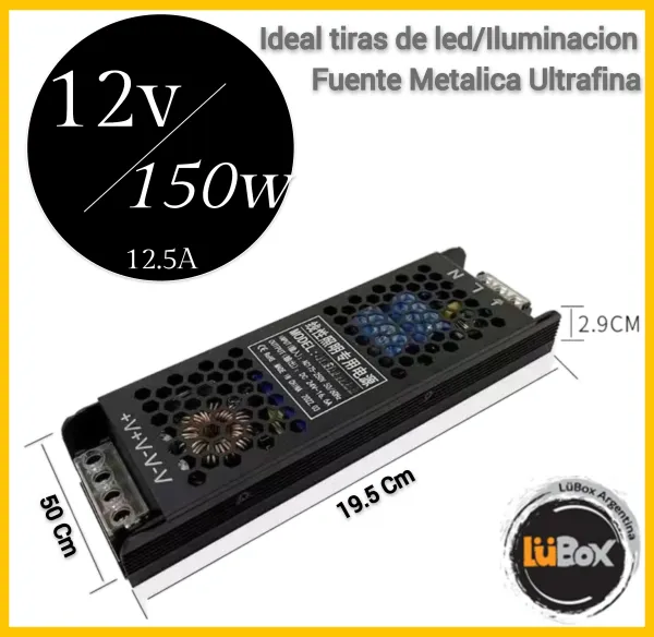 Fuente Switchingh ULTRAFINA - 12V - 12,5A - M-Led