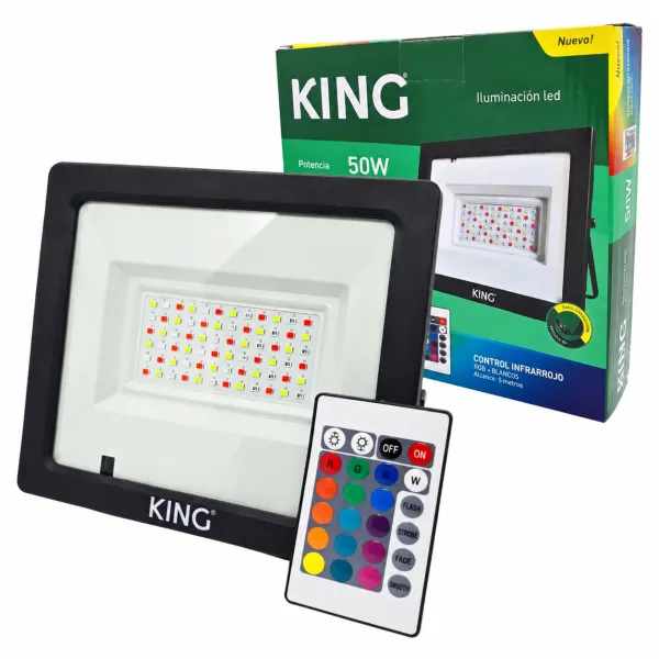 Reflector led KING 50W AC185-260V RGB control remoto RF - KING