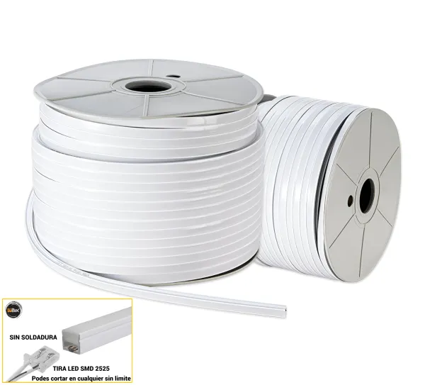 Manguera silicona embutir 10*10- por metro -12v- Lor